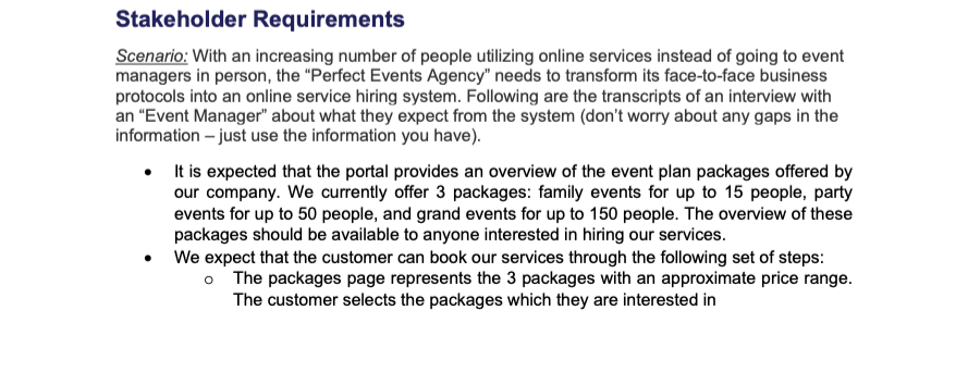 Please answer asap!! Need answers to 3 and 4 quick! Stakeholder Requirements