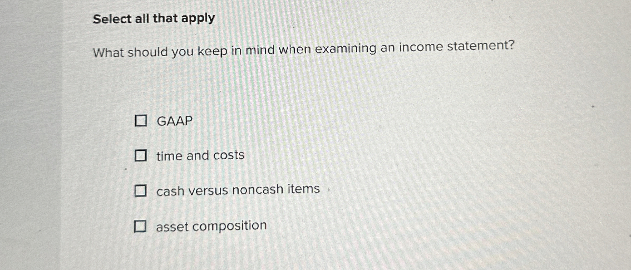  Select all that apply What should you keep in mind when