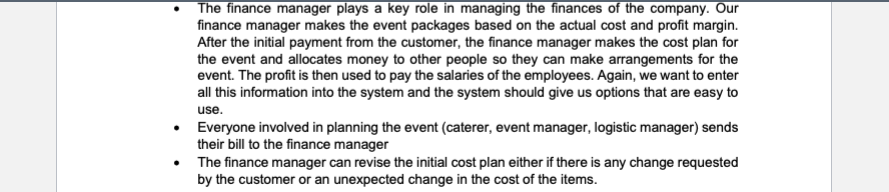 going to event managers in person, the "Perfect Events Agency" needs to