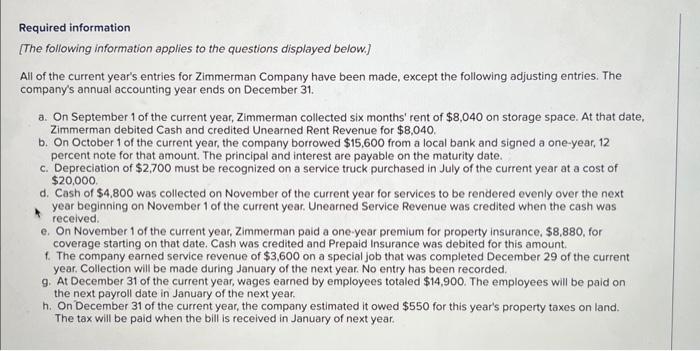 what am I doing wrong with #D? Required information [The following information