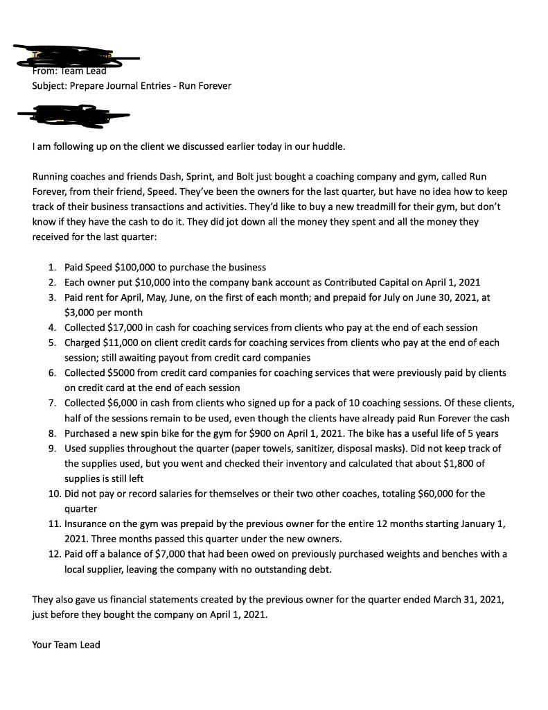 What are the journal entries? Also What changes do I make