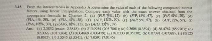 please answer i have provided the appendixes aswell 3.18 From the interest