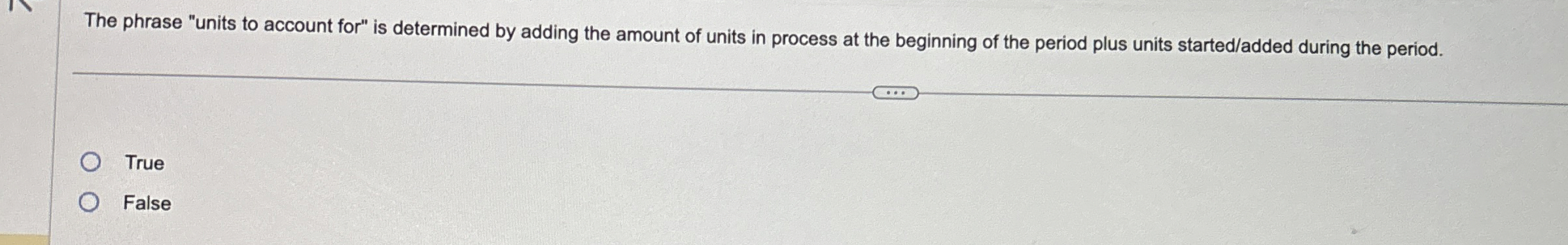  The phrase "units to account for" is determined by adding the