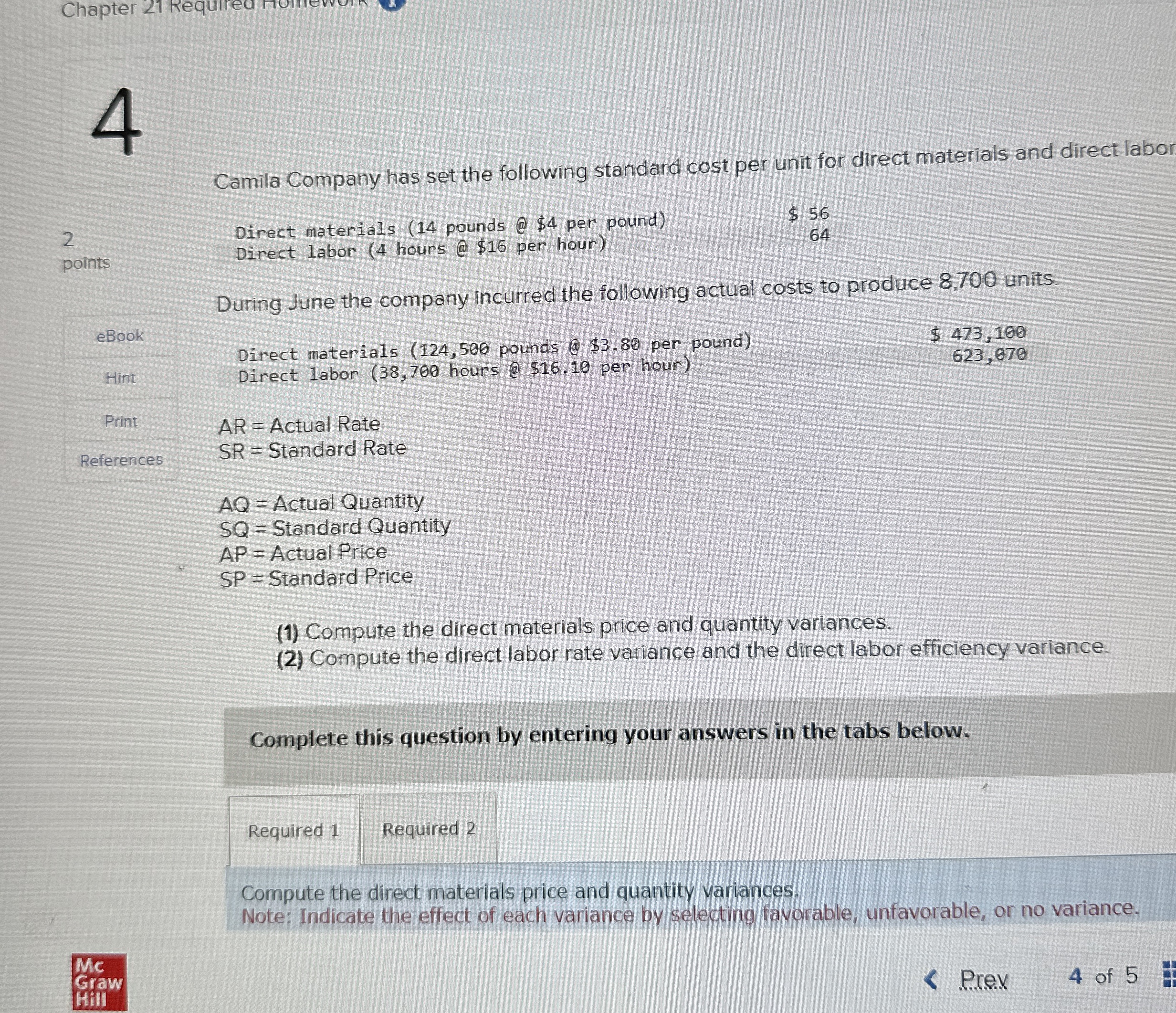  4 q, 2 points q, eBook Print References References Camila Company