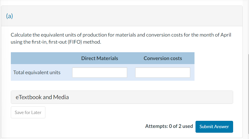 60% complete for conversion costs. The ending inventory was 40% complete for