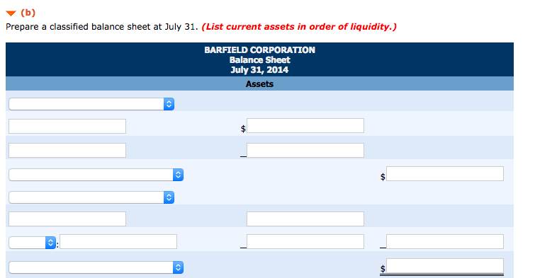 Barfield Corporation at year-end, July 31, 2014 Salaries and wages payable Salaries