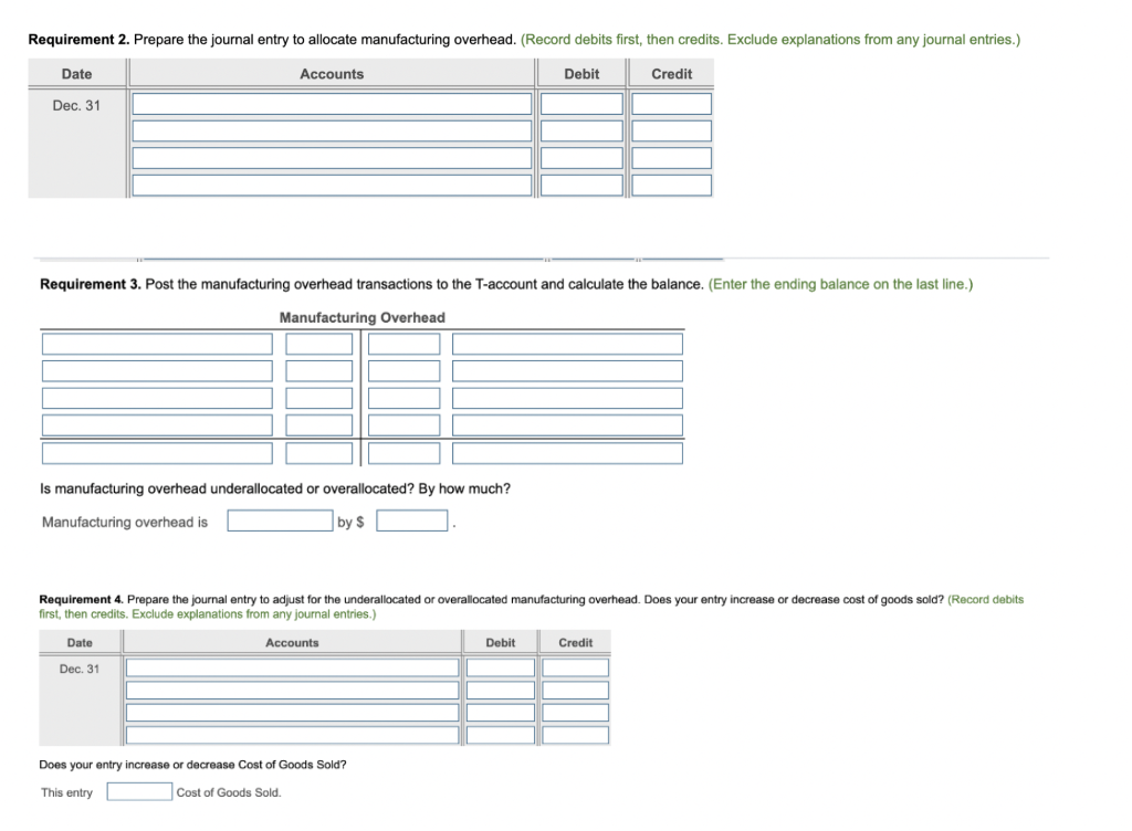 individual jobs, based on the machine hours required. Requirements: 2. Prepare the