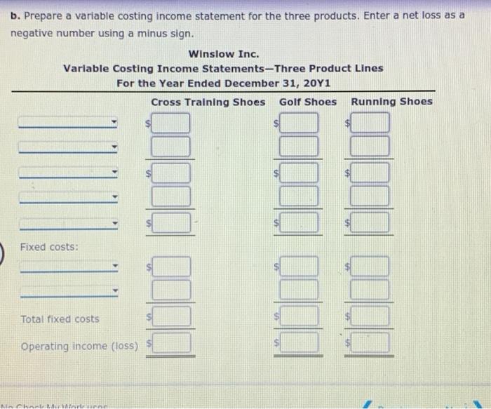 number using a minus sign. These fixed costs are used to support