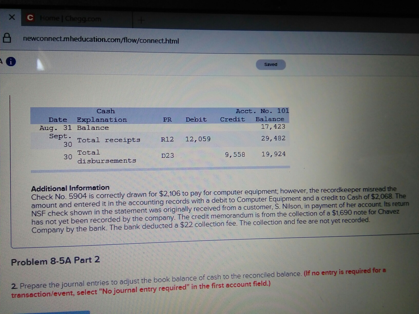 the questions displayed below] Part 2 of 2 50 points Chavez Company