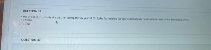  urgent pls QUESTION 38 False True