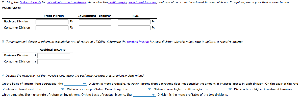 Railroad Inc. has three regional divisions organized as profit centers. The chief