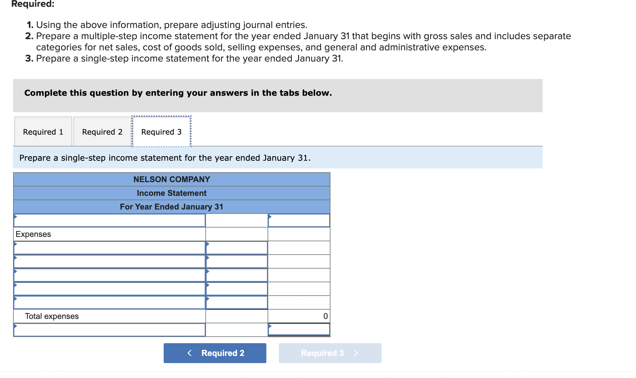 entries and income statements; computing gross margin, acidtest, and current ratios LO