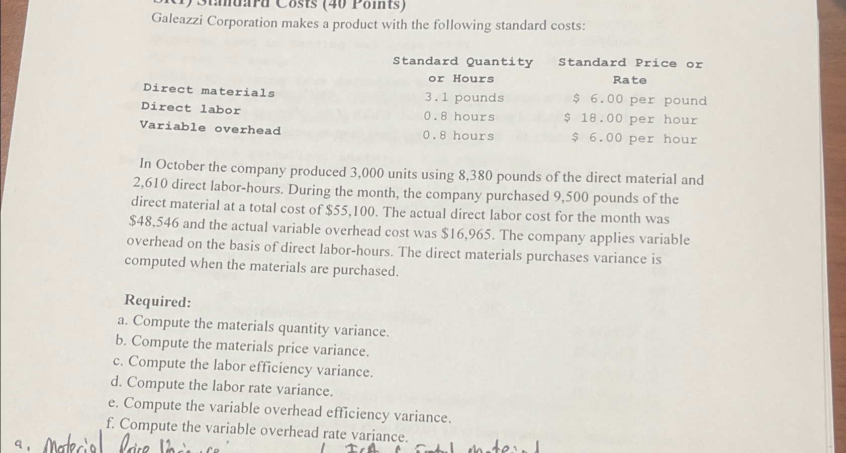  Managerial Accounting. Answer in 15 mins 