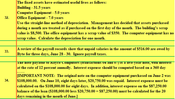 1: Check # 5000 was used to purchased office equipment costing $1,200.00