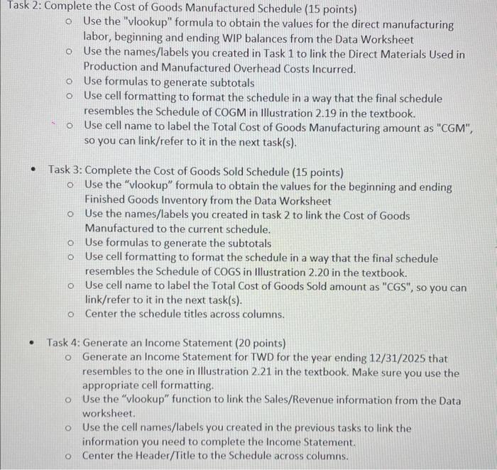 a set of schedules from a raw set of data accounts. You'll