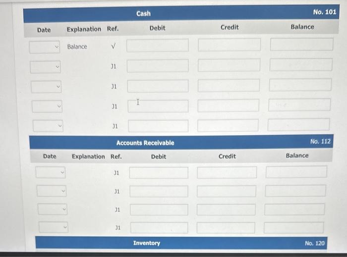 (Credit account titles are outomaticolly indented when amount is entered. Do not