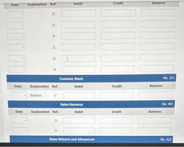 occount titles and enter O for the amounts. Record joumal entries in
