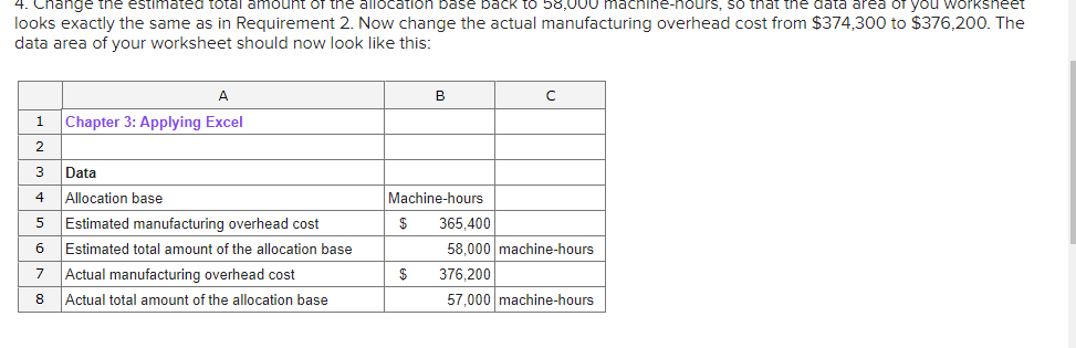 that appears earlier in the chapter. 2. Change all of the numbers