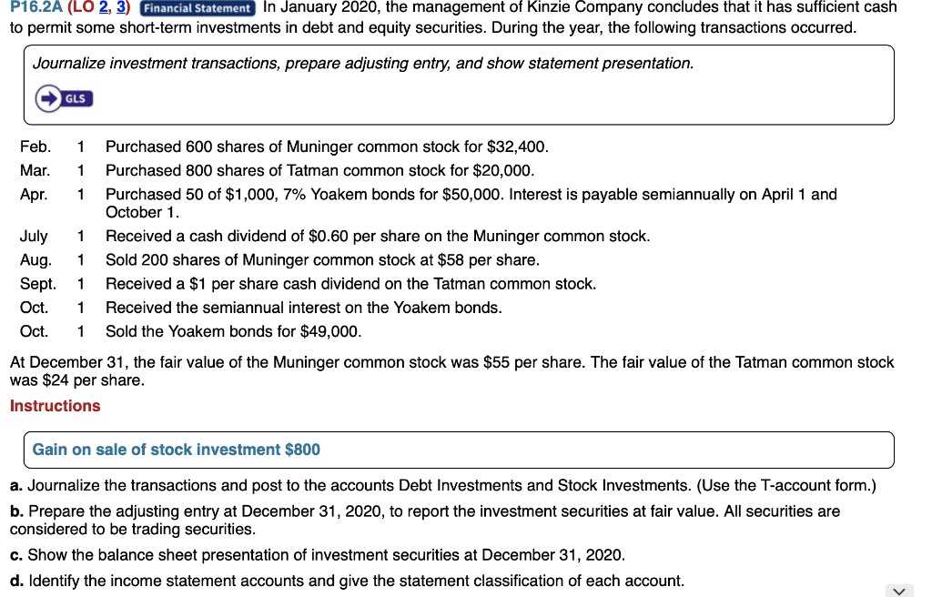 please do it in excel P16.2A (LO 2, 3) Financial Statement In