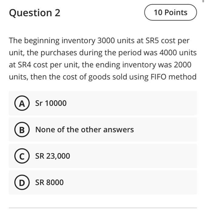 cost per unit, the purchases during the period was 4000 units at