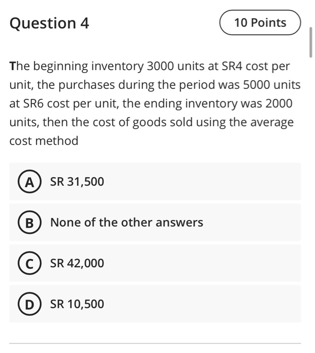 cost of ending inventory using FIFO method A) SR 27,000 B SR