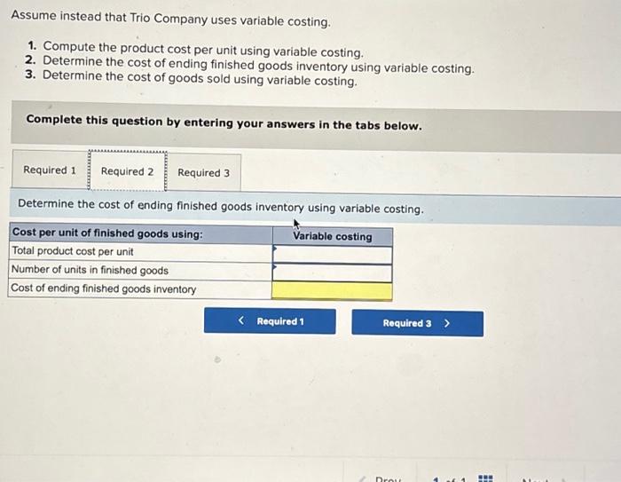 the following information for its first year of operations. Exercise 6-2 (Algo)