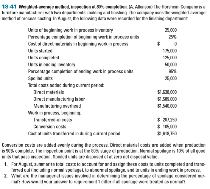 1841 Weighted-average method, inspection at 80% completion. (A. Atkinson) The Horsheim