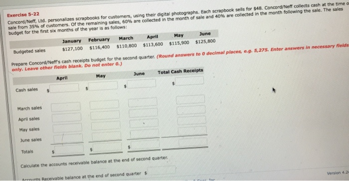  Exercise 5-22 Concord/Neff, Ltd. personalizes scrapbooks for customers, using their digital