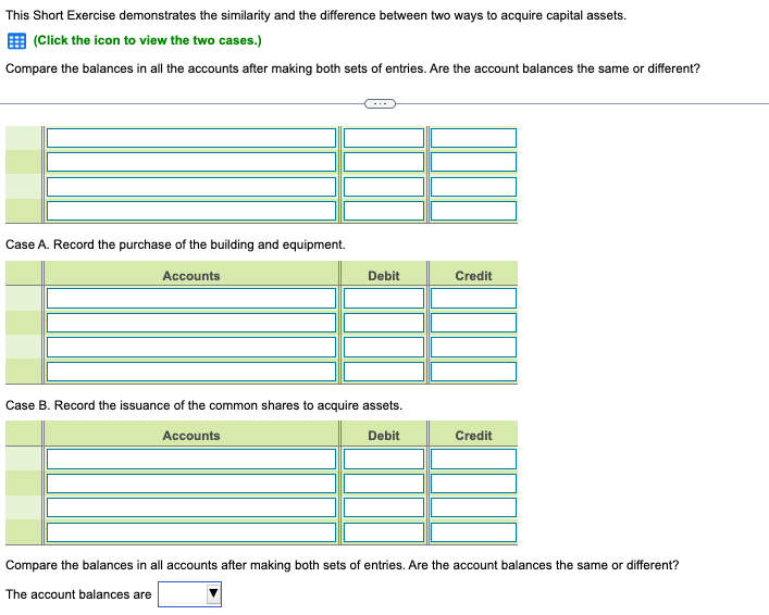 similarity and the difference between two ways to acquire capital assets. (Click