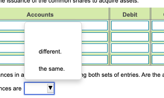 the icon to view the two cases.) Compare the balances in all