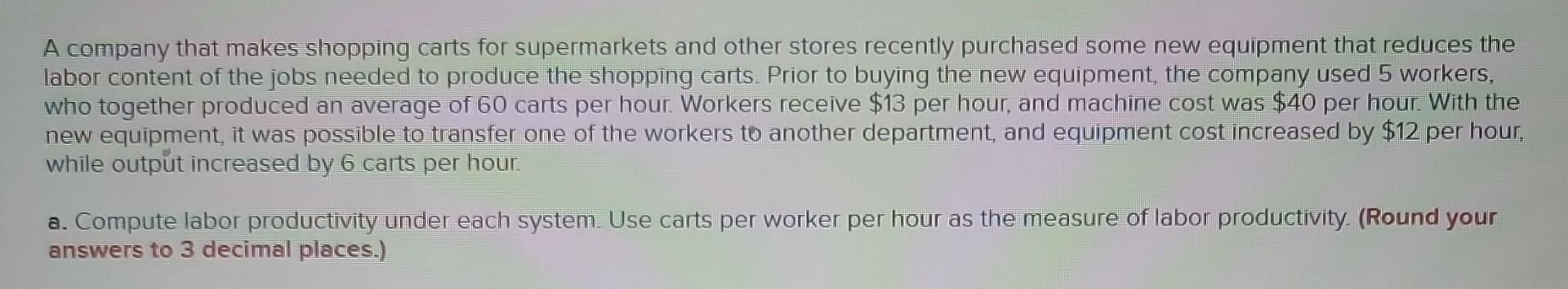 purchased some new equipment that reo ient of the jobs needed to