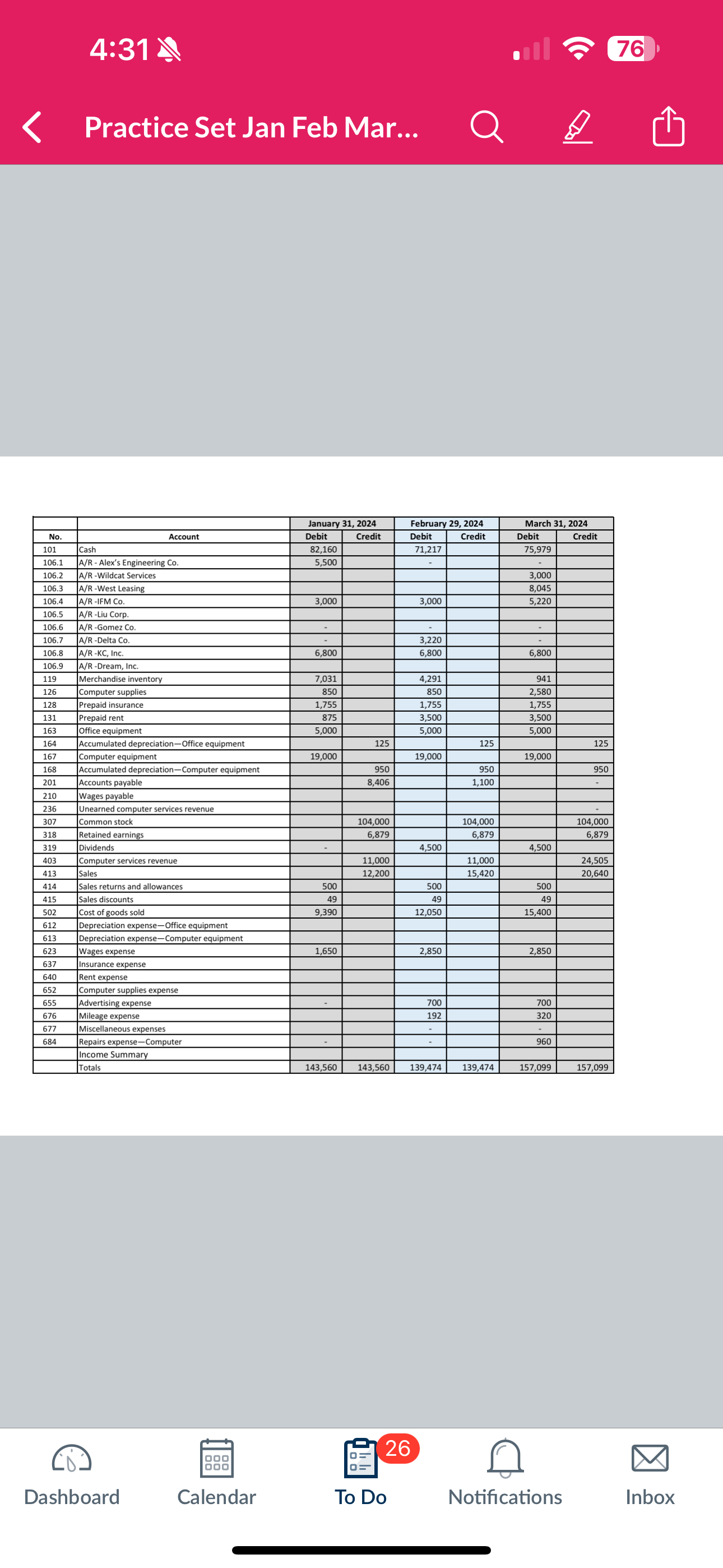  4:31 76 Practice Set Wild, part 4.p... ACCT 305 Essentials of