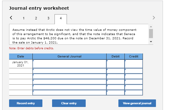 received a note from Seneca Indicating that Seneca will pay Arctic $46,200