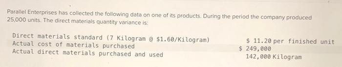 one of its products. During the period the company produced 25,000 units.