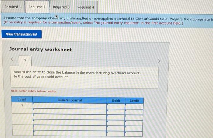 the latest automated technology. The company uses a job-order costing system and