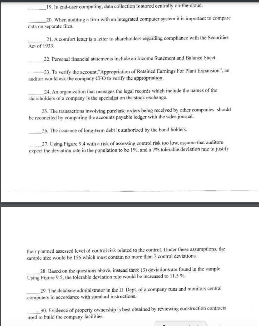 Modified True False if they are "true". then write the word "true"