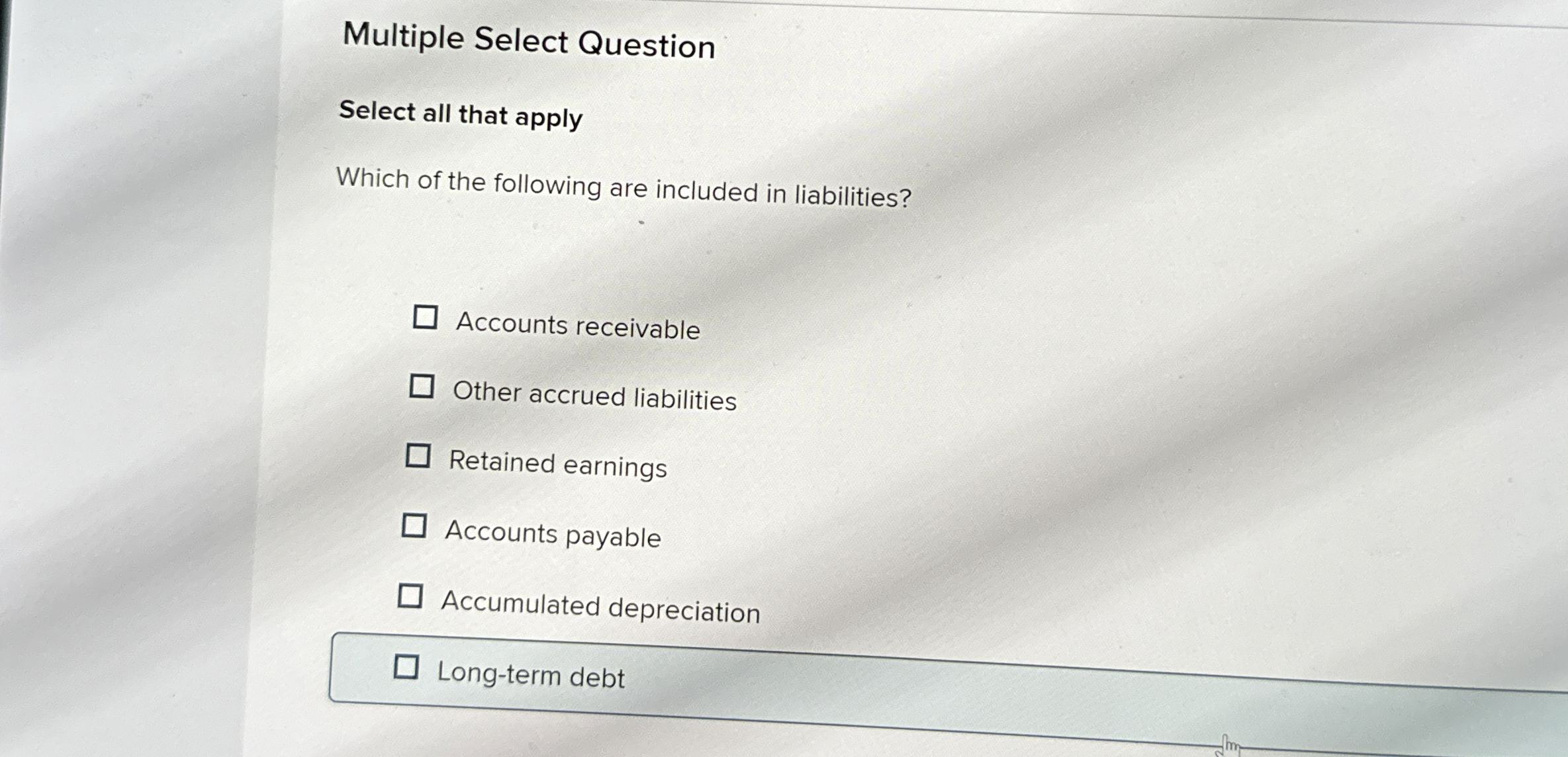  Multiple Select Question Select all that apply Which of the following