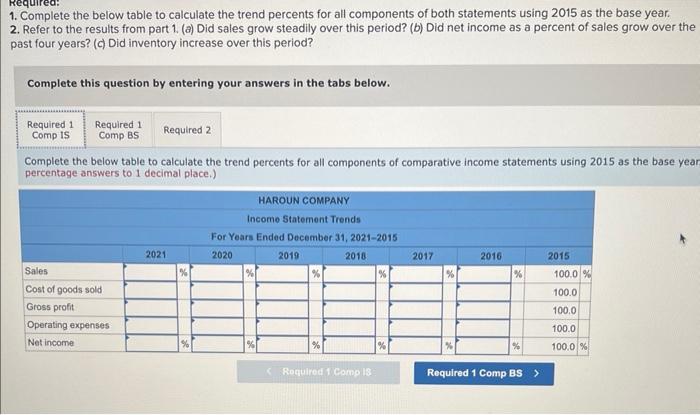 LO P1 Selected comparative financial statements of Haroun Company follow. Required: 1.