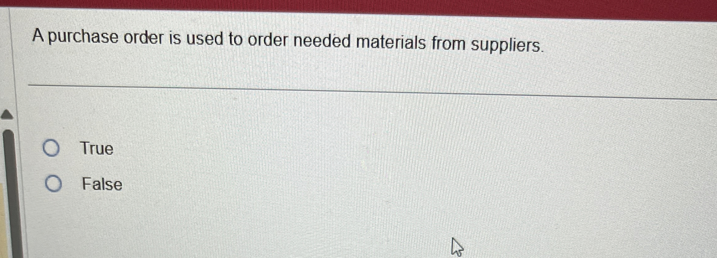  A purchase order is used to order needed materials from suppliers.
