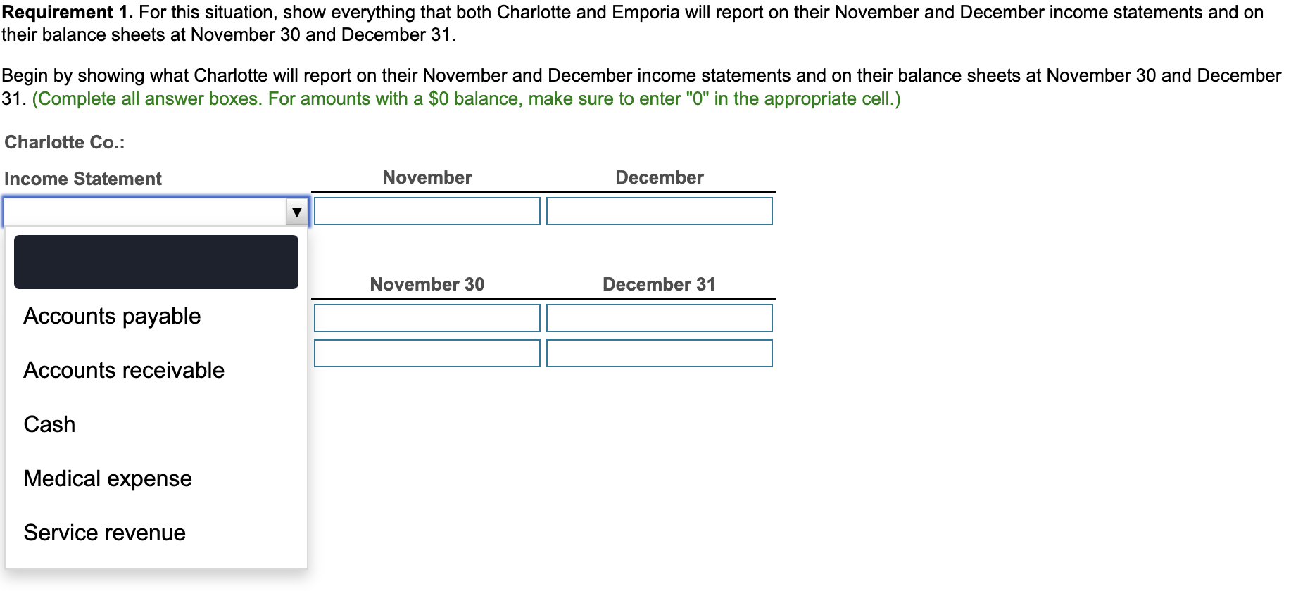 November, Emporia provided Charlotte with medical exams for Charlotte employees and sent