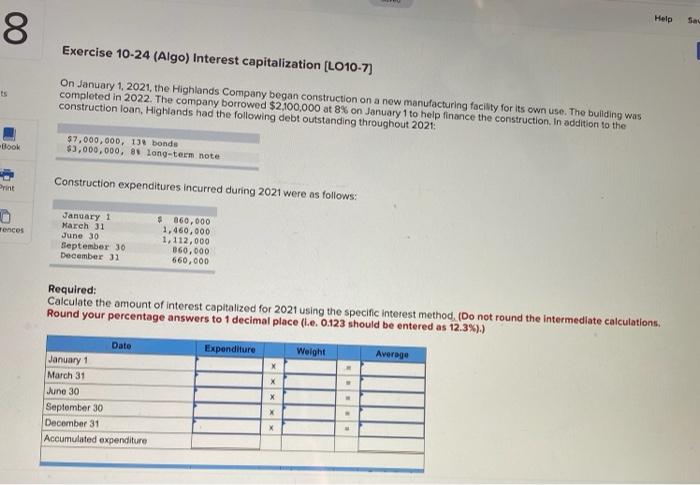  Please answer All HELP Please!! Help Sau 8 Exercise 10-24 (Algo)