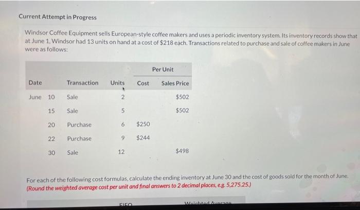Please explain how to solve this problem? thanks! Windsor Coffee Equipment sells