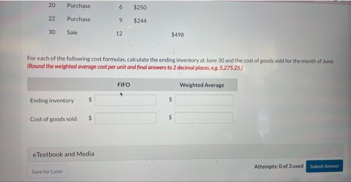 show that at June 1. Windsor had 13 units on hand at