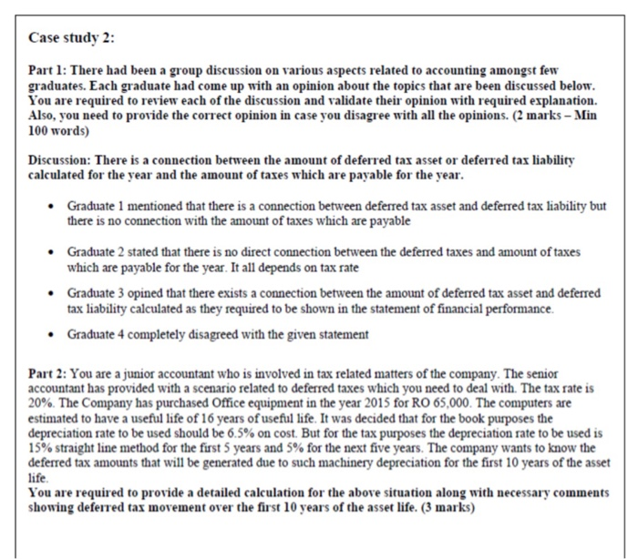  Case study 2: Part 1: There had been a group discussion