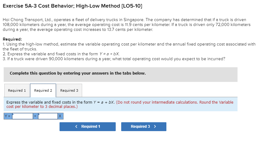 operates a fleet of delivery trucks in Singapore. The company has determined