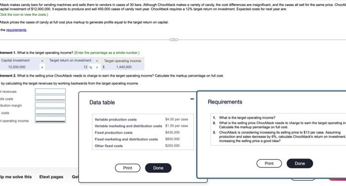 and sets them to vendors in cases of 30 bars. Although ChocAttack