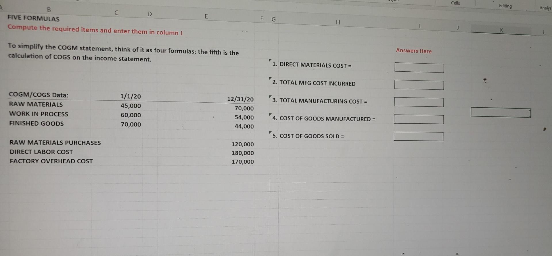 Make sure you provide the correct and clear answer Cells Editing