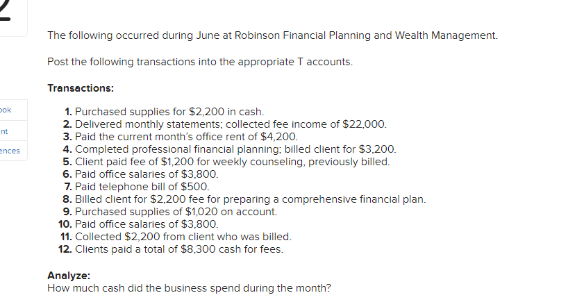  need answer and how to work The following occurred during June