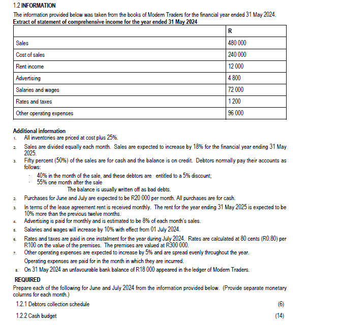  1.2 INFORMATION The information provided below was taken from the books