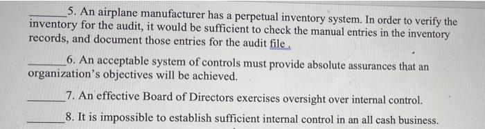  True or false? please state the true statement if its false.